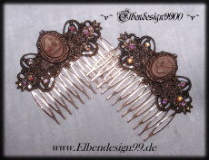 hair combs ~Butterfly Cameo~