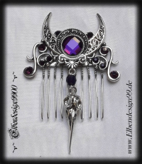 Steckkamm ~Luna Skull~ amethyst